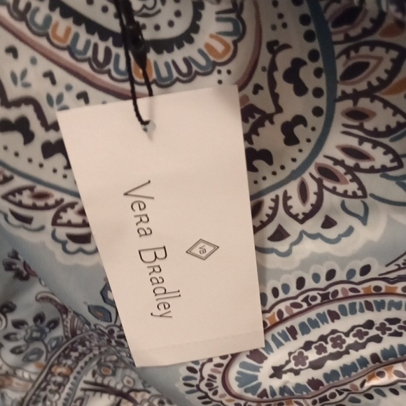 Vera Bradley Packable Raincoat in the Soft Sky Paisley pattern.  - Picture 3 of 7